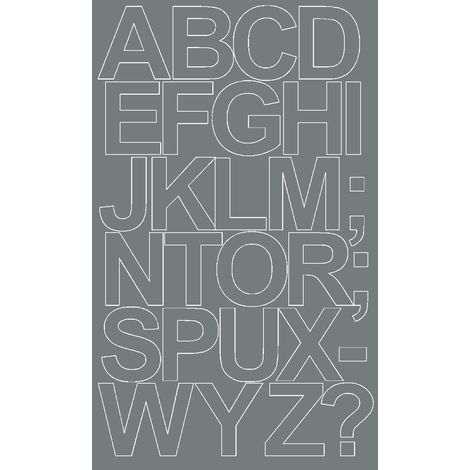 Lettere adesive autoadesive, 12 cm, grigie lucide