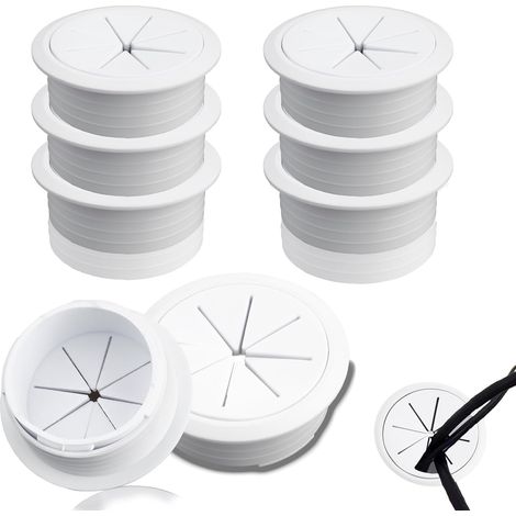 50mm Kabeldurchführung Schreibtisch 6 Stück Kabeldurchlass Weiß Schreibtisch Kabelauslass Kunststoff Tisch Kabeldurchführung Kabeldurchlass für Schreibtisch Schule Büro Organisiert Kabel (1/5)