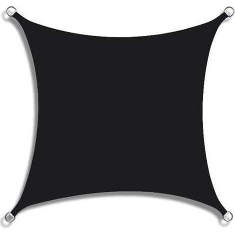 Voile d'ombrage noire, 3 x 4 mètres, imperméable et résistante aux UV (1/4)