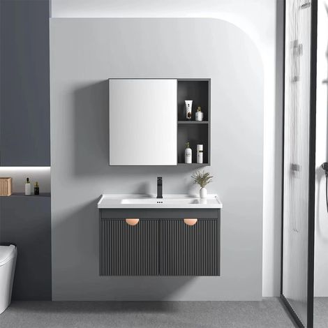 BADMÖBEL-SET MIT MARIO WASCHBECKEN REA GREY 60CM
