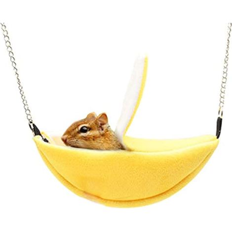 Lit pour hamster banane, rat, balançoire, hamac, polaire à suspendre, accessoire pour cage de petit animal pour hérisson, dègu, gerbille, sucre planeur (1/5)