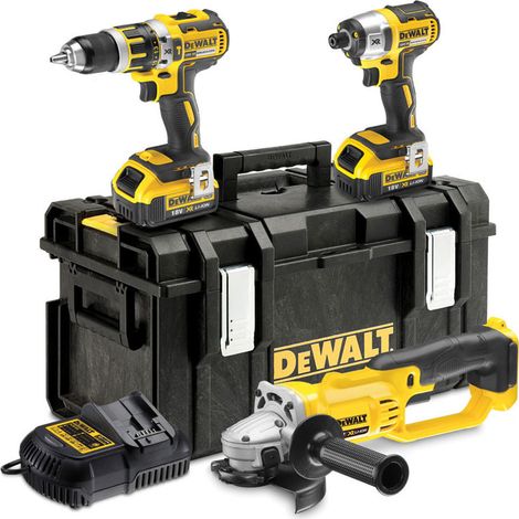 DeWALT DCK382M2-GB 18v 3 Pce Brushless Twin Kit plus Grinder (1/4)