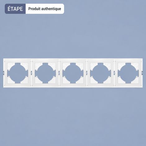 Plaque murale 5 postes type 80 standard européen en PC blanc sans mécanisme 33 8 × 8 × 4 cm 130 g – Livraison gratuite