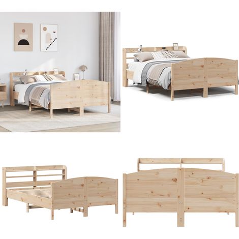 vidaXL Cadre de lit sans matelas 135x190 cm bois de pin massif