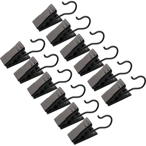 Lot de 120 crochets clips en acier inoxydable pour rideaux, pinces de fixation pour voilages et textiles (1/3)