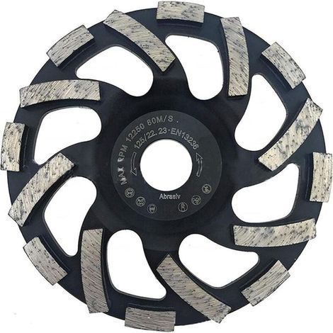 125-mm-Diamantschleifscheibe für Winkelschleifer – Doppelreihige Betonschleifscheibe – Zum Polieren und Reinigen von Beton, Marmor und Granit – Nass- und Trockenbearbeitung (1/5)