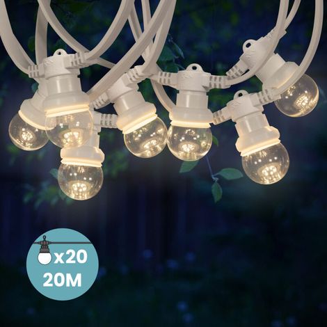 Guirlande lumineuse d'extérieur 20M – 20 ampoules E27 dimmables – IP65 pour usage extérieur – Lumière chaude 2700K (1/5)