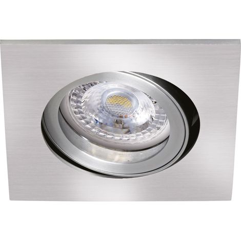 TIPO - Enc. GU10, carré, alu, a/lpe LED 4,5W 4000K 390lm, dimmable par inter (1/3)