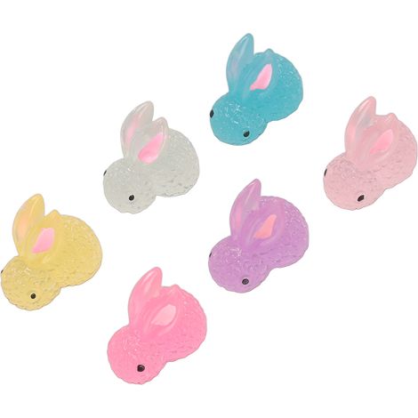 60 décorations de lapins lumineux en résine phosphorescente pour fête d'anniversaire (1/5)