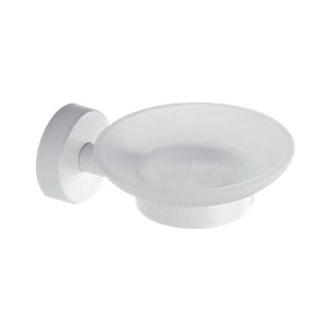 Portasapone vetro e acciaio inox bianco opaco installazione a muro  MIRA-B kamalu