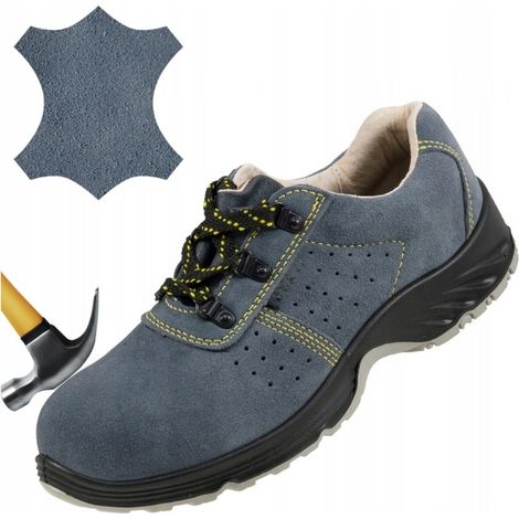 Herren-Arbeitsschuhe, niedrig geschnitten, aus Leder/Wildleder, BHP Leichtbauweise mit Zehenkappe, Modell S1