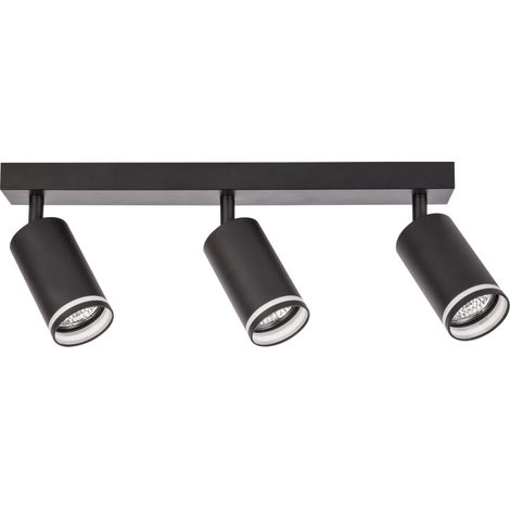Applique/Plafonnier 3 spots GU10 noir alu Paris Polux (1/5)