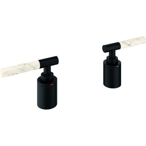 Grohe Atrio Private Collection Hebelgriffe für 25224, White Attica Caesarstone, Phantom Black, 48464KF0
