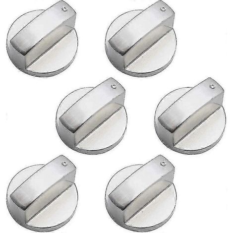 Lot de 6 boutons de commande universels en métal pour cuisinière à gaz (6 mm). (1/4)