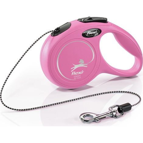 Laisse rétractable à cordon de 3 m pour chats jusqu'à 8 kg Format de poche poignée à 3 doigts Pink Laisse à enrouleur Poids : 100 g Dimensions : 8,2 x 13 cm (1/5)