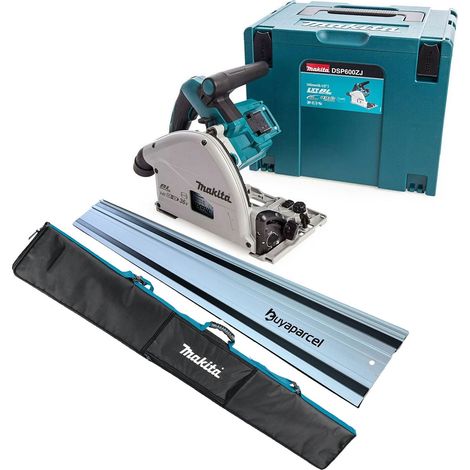 Makita DSP600ZJ 36v Twin 18v Brushless Plunge Cut Circular Saw 1x1.5m Rail + Bag