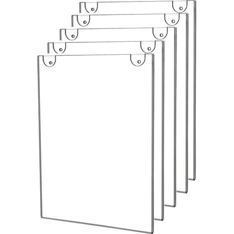 Lot de 5 supports muraux en acrylique 8.5x11, cadre de montage mural transparent 8 1/2 x 11, parfait pour le bureau, le magasin, le restaurant (1/5)