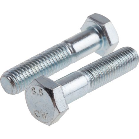 Vis à tête hexagonale, Acier Galvanisé brillant, M12 x 55mm ( Prix pour Sachet de 25 ) (1/2)