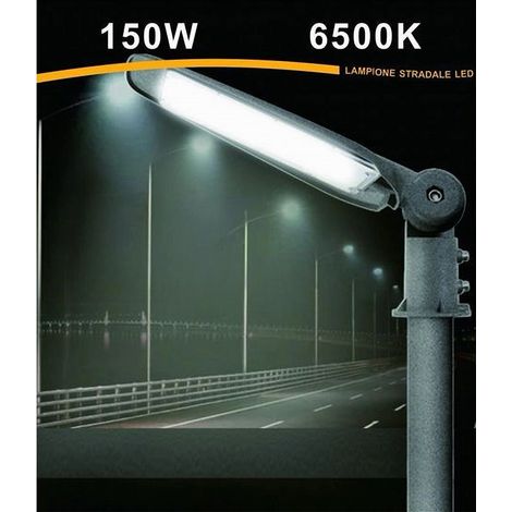 TrAdE Shop Traesio - Lampada Inclinabile Led Lampione Stradale Faro Esterno 150watt Luce 6500k Lp-150 - (1/5)