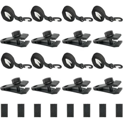Lot de 8 Sangles Maintien et Pinces pour Enrouleur Bâches Piscine, Accessoires Couverture Solaire Jeu Roues Parasol Serrage Piscine - (1/5)