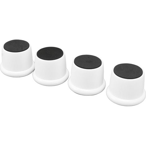 Lot de 4 rehausseurs de meubles réglables en hauteur, résistants à l'usure et antidérapants, pour machine à café et canapé (blanc). (1/5)