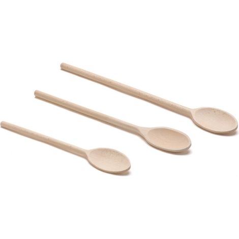 Set 3 Cucchiaie Utensili da Cucina in Legno 25 + 30 + 35 cm (1/2)