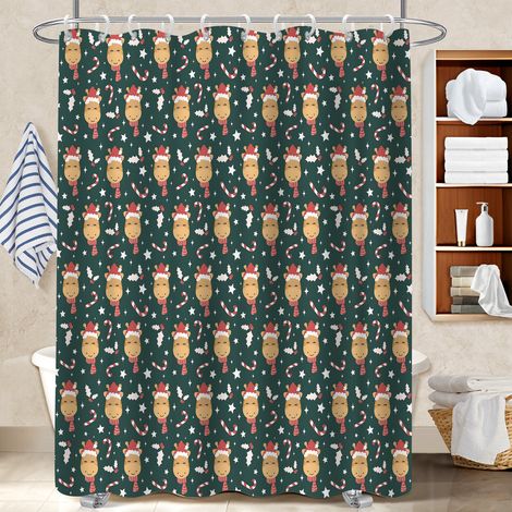 Voile de douche fluide en polyester 180x180 avec œillets protection douche pour maison de vacances au bord de la mer (1/5)