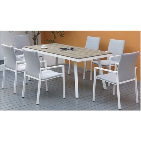 Amicasa Set Tavolo e Sedie Alex Bianco