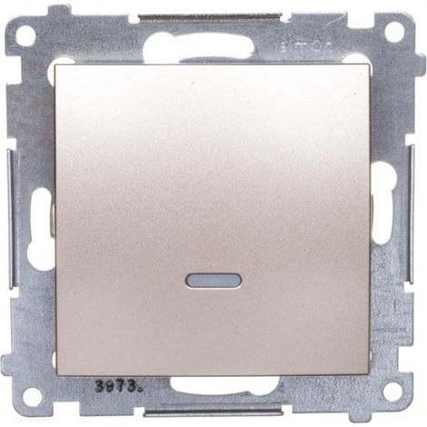 Interruptor unipolar Simon 54 con iluminaci贸n, conectores r谩pidos, oro mate DW1L.01/44