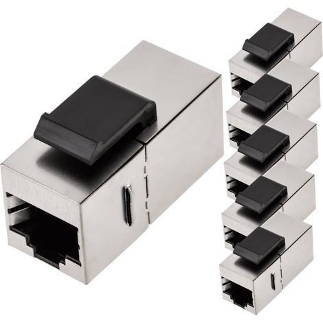 BeMatik - Coupleur Keystone RJ45 femelle vers femelle Cat.5e FTP pack de 6 unités (1/5)