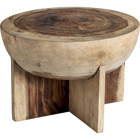 Table basse ronde en bois de suar - marron naturel (1/5)