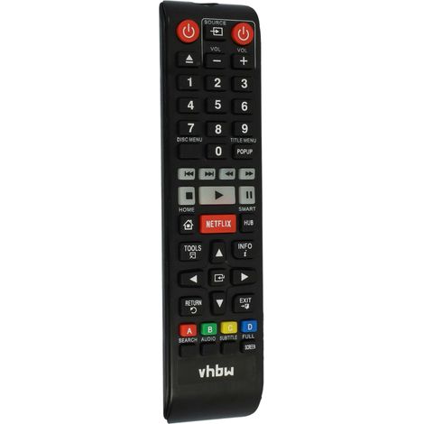 vhbw Mando a distancia reemplaza Samsung AK59-00166A, AK59-00173A, AK59-00148A, AK59-00177B para reproductor de discos Blu-Ray - Repuesto