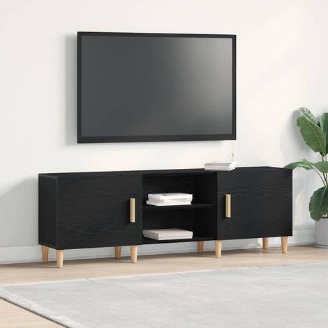 Meuble TV-Banc TV-Meuble Télé Chêne noir 150 x 30 x 50 cm Bois d'ingénierie 652773 (1/5)