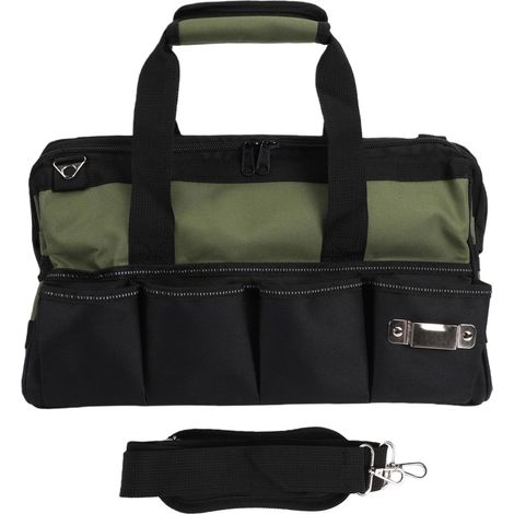 Robuste Werkzeugtasche, 40 cm (15,75 Zoll) große Werkzeugaufbewahrungstasche mit 25 Fächern zur Aufbewahrung und zum Transport (1/5)