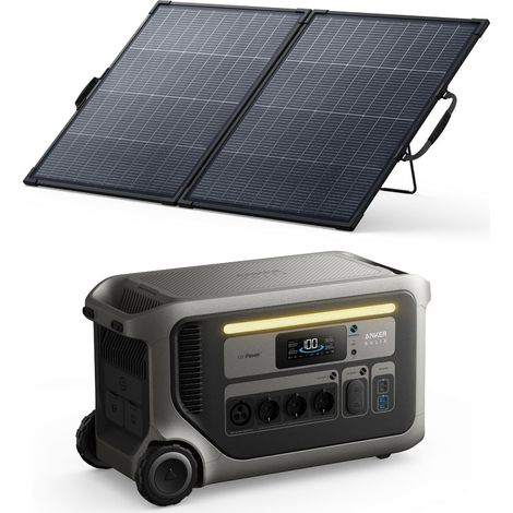 Kit Powerstation Anker SOLIX F3000 mit Bifaziales Solarpanel 200 W (0% MwSt)