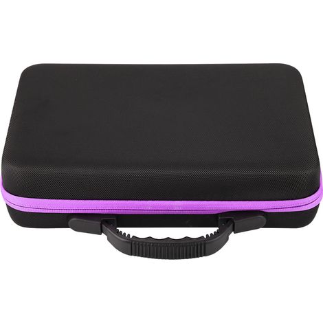 Étui de transport rigide pour huiles essentielles, capacité 60 flacons de 5ml à 15ml (Violet) (1/5)