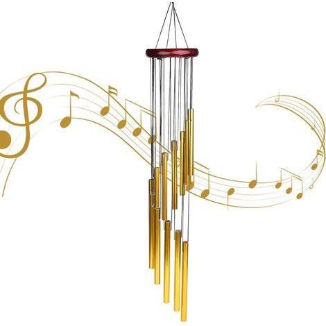 Carillon éolien LXQ pour jardin, avec 12 tubes en aluminium et crochet en S. Idéal pour jardin et balcon. (1/5)