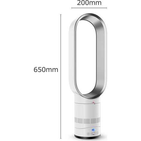 Ventilateur de sol électrique sans pales, 40 cm (16 pouces), sécurité enfant, ventilateur tour, refroidisseur d'air de bureau avec télécommande. (1/3)