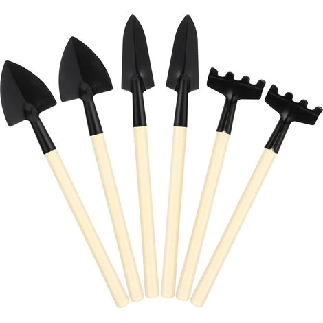 Kit de Mini-Outils de Jardinage, 8 Pièces Truelle, Râteau Et Pelle à Manche en Bois Petits Outils de Jardin pour Repiquage de Semis Plantation de Bonsaïs Jardinage