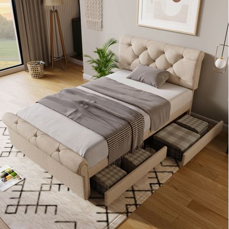 Letto singolo contenitore 90x200 in legno e metallo OKMYHOME (1/5)