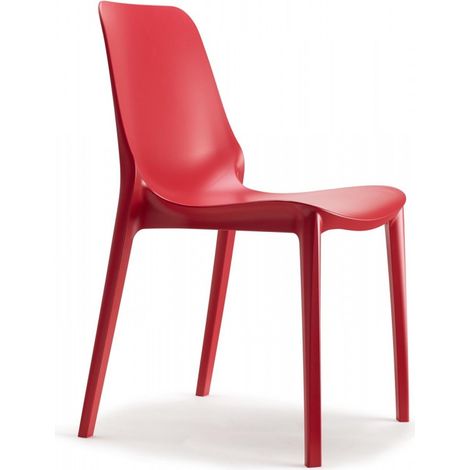 SEDIA GINEVRA colorata per esterni/interni confezione da 6 pezzi rosso geranio