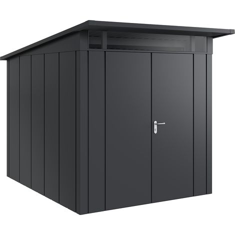 Hörmann Metall-Gerätehaus "Juno" mit Pultdach, JPD6 - Design, 214 x 262 cm (B x T), anthrazit, 2-flüglige Tür (1/5)