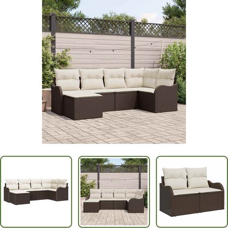 vidaXL Balkonsofa - Gartensofa-set Braun Poly-Rattan (1/5)