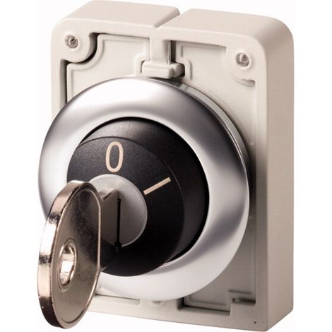 Commutateur à clé 30mm Non utilisable avec serrures à combinaisons multiples 2 positions à rappe EATON M30C-FWS