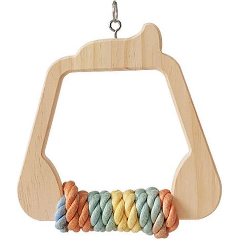 Balançoire perroquet en forme d'animal, balançoire oiseaux en corde de coton, aire de jeux pour oiseaux, balançoire cage à oiseaux pour