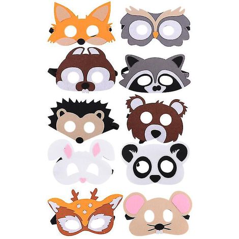 10 masques faciaux à motifs animaux (1/3)