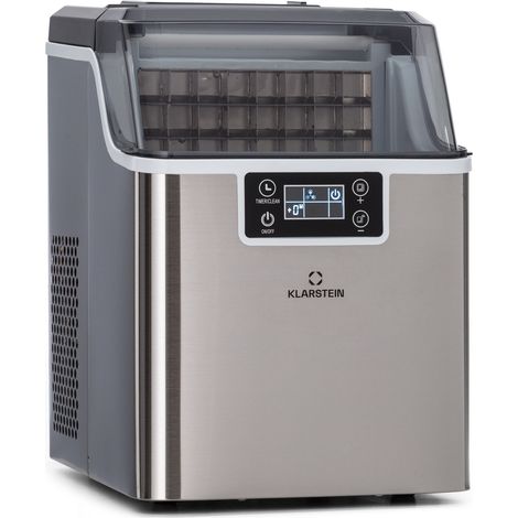 Klarstein Eiswürfelmaschine für Zuhause Camping Gastro, Schnelle Mini Eiswürfelmaschine Klein, Profi Eismaschine für Große Kleine Klare Eiswürfel, Selbstreinigend mit 3,2L Eiswürfelbehälter, 20kg/24h (1/5)