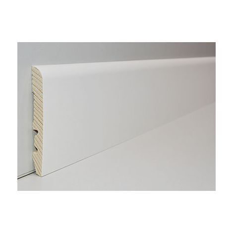 Battiscopa liscio in legno di abete giuntato - mm.10x70x2250, faggio (1/2)
