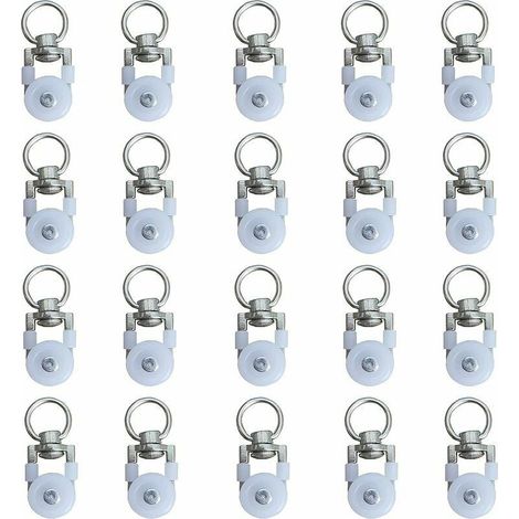 20pcs Rouleaux de Rail de Rideaux,Rouleaux de Rail,Rouleaux de Tringle à Rideaux GlissièRes,Poulie Silencieuse,Rail de Rideaux FenêTre Double Rail Rouleau,pour Rails de Rideau de Windows (1/5)