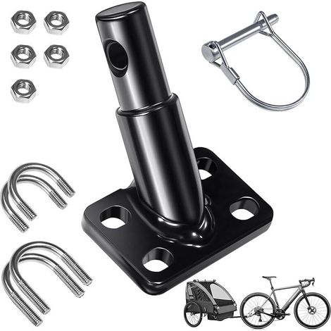 Attelage de remorque de vélo universel avec double goupille de sécurité pour remorque d'enfant, remorque de chien, remorque de charge (1/5)